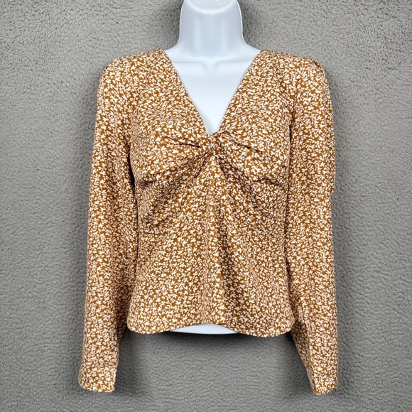 Abercrombie & Fitch Tops - Abercrombie Top Womens M Brown Floral Babydoll Preppy‎ Y2K Clean Girl Soft Boho